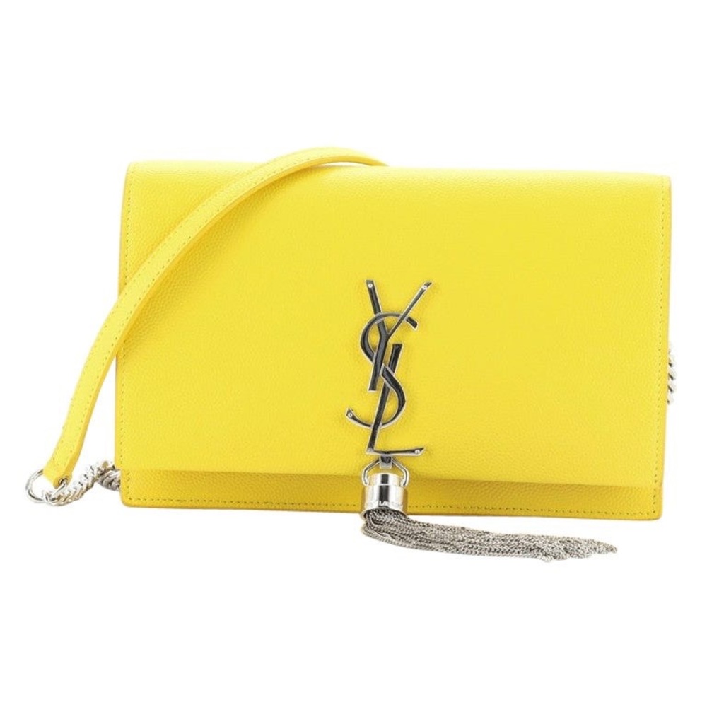 Saint Laurent Classic Monogram Tassel Chain Wallet Leather